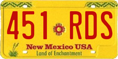 NM license plate 451RDS