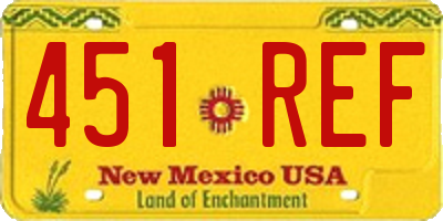 NM license plate 451REF