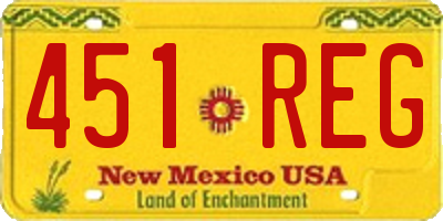 NM license plate 451REG