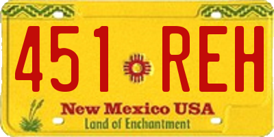 NM license plate 451REH