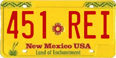NM license plate 451REI