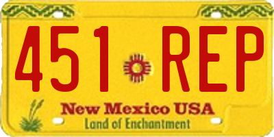 NM license plate 451REP