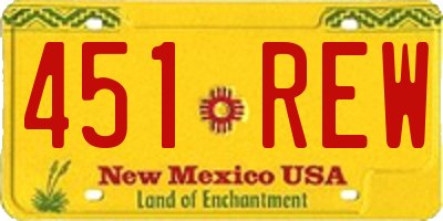 NM license plate 451REW