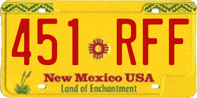 NM license plate 451RFF