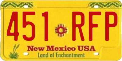 NM license plate 451RFP