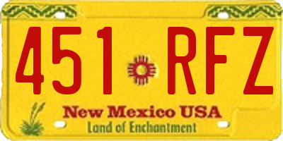 NM license plate 451RFZ