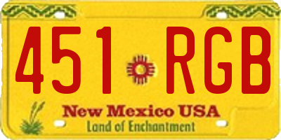 NM license plate 451RGB