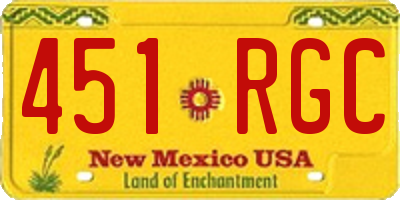 NM license plate 451RGC