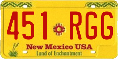 NM license plate 451RGG