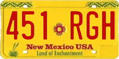 NM license plate 451RGH