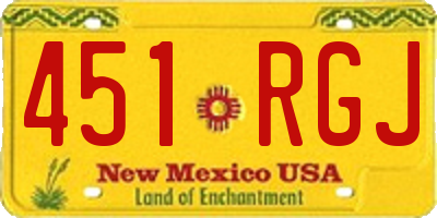 NM license plate 451RGJ