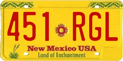 NM license plate 451RGL