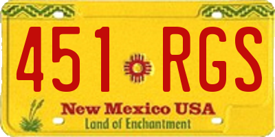 NM license plate 451RGS