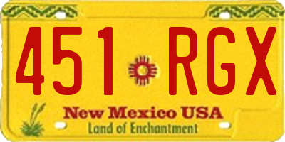 NM license plate 451RGX