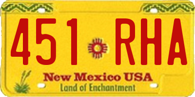 NM license plate 451RHA