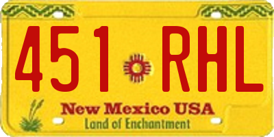 NM license plate 451RHL