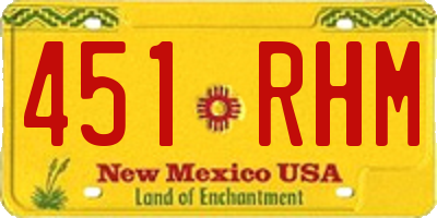 NM license plate 451RHM