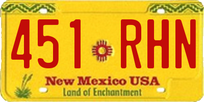 NM license plate 451RHN