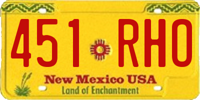 NM license plate 451RHO