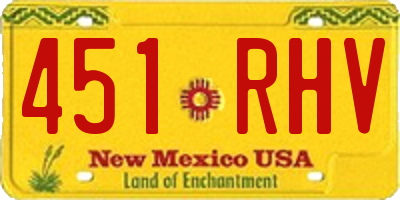 NM license plate 451RHV