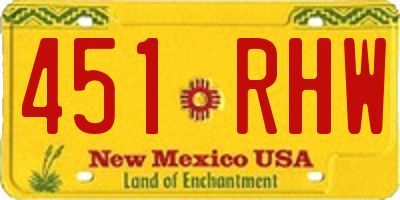 NM license plate 451RHW