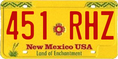 NM license plate 451RHZ