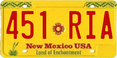 NM license plate 451RIA
