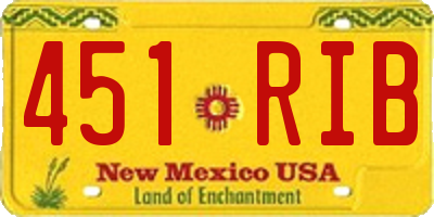 NM license plate 451RIB