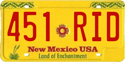NM license plate 451RID