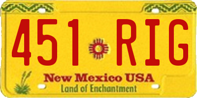 NM license plate 451RIG