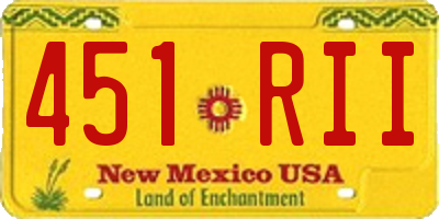 NM license plate 451RII