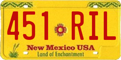 NM license plate 451RIL