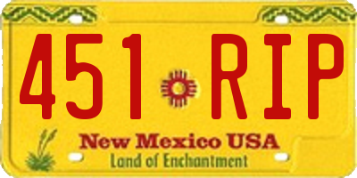 NM license plate 451RIP
