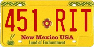 NM license plate 451RIT