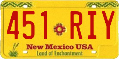 NM license plate 451RIY