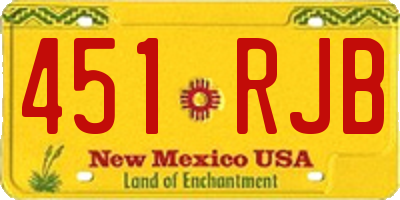 NM license plate 451RJB