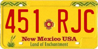 NM license plate 451RJC