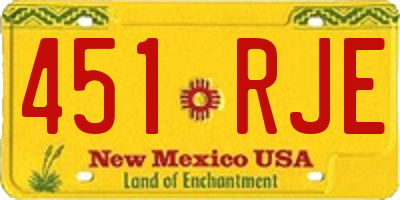 NM license plate 451RJE