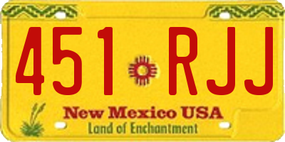 NM license plate 451RJJ