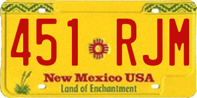 NM license plate 451RJM