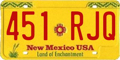 NM license plate 451RJQ