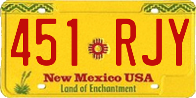 NM license plate 451RJY