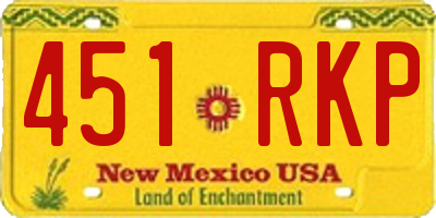 NM license plate 451RKP