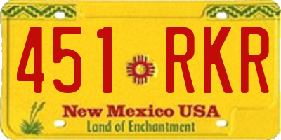 NM license plate 451RKR