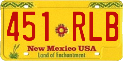 NM license plate 451RLB