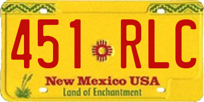 NM license plate 451RLC