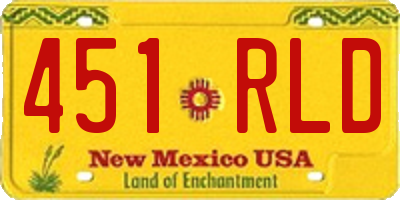 NM license plate 451RLD