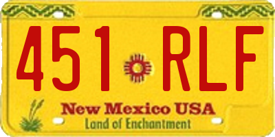 NM license plate 451RLF