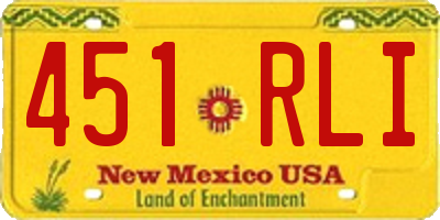 NM license plate 451RLI