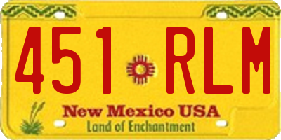 NM license plate 451RLM